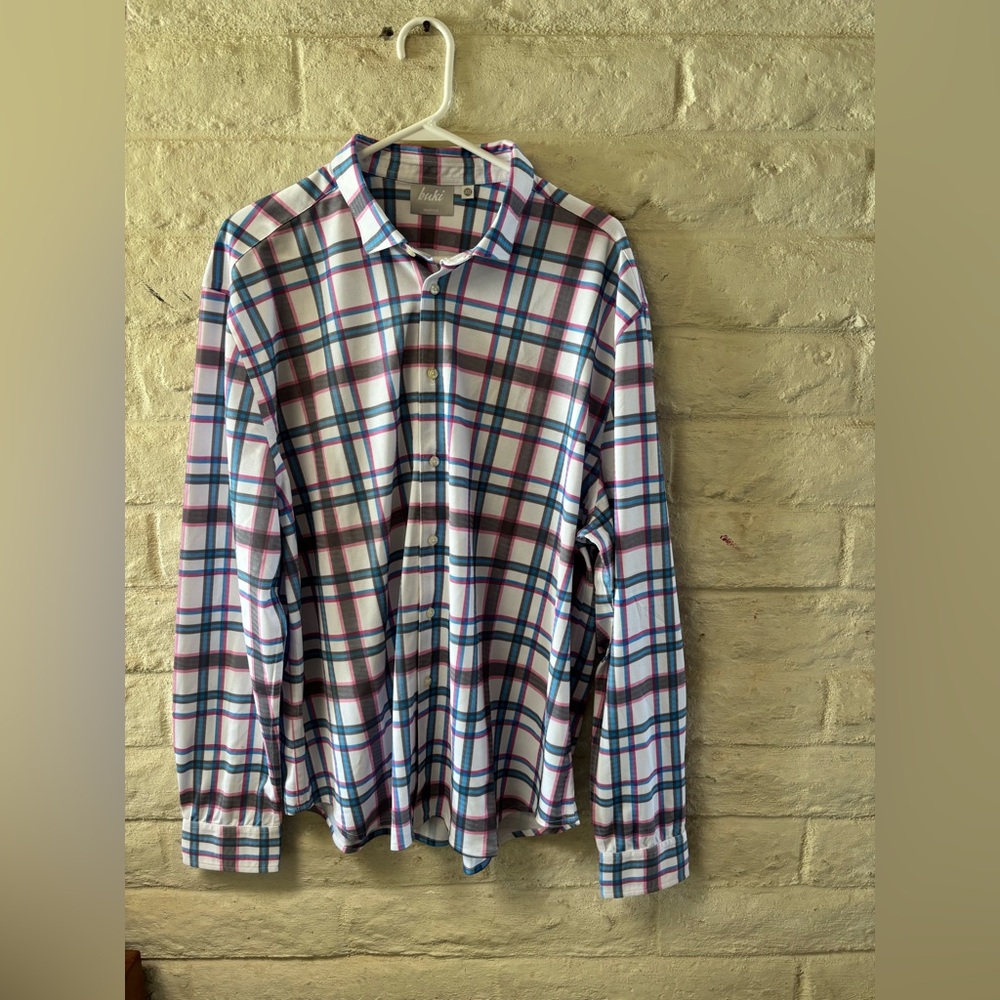 Buki Pastel Plaid Polyester Shirt-XXL